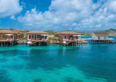 over the water bungalows St Lucia